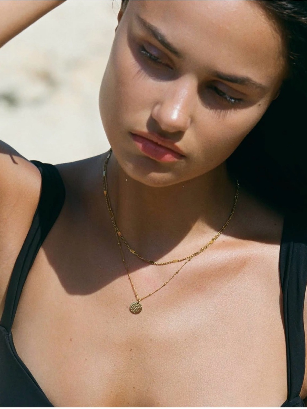 Atolea layered “Azure” necklace - gold